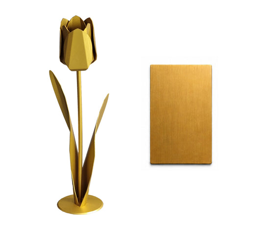 goudkleurige metalen tulp met kleursample