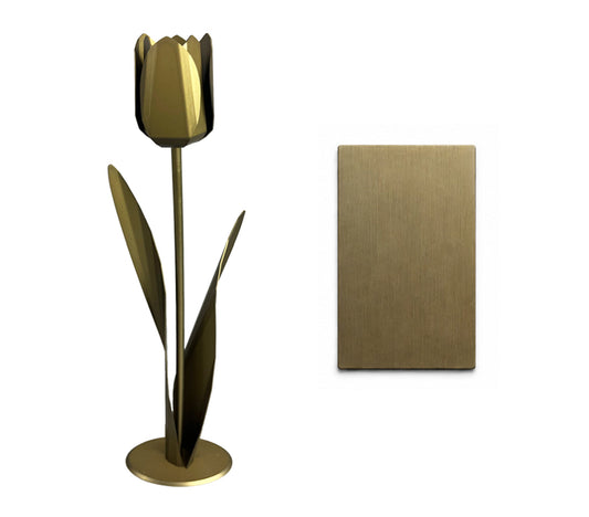 bronskleurige metalen tulp met kleursample